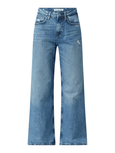 Pepe Jeans Jeansy skrócone z wysokim stanem z bawełny model ‘Faith’ Jeansowy niebieski 2