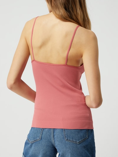 Only Top met ribstructuur, model 'Vicky' Koraal - 5