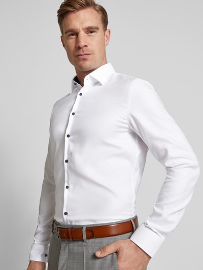 Jake*s Koszula biznesowa o kroju slim fit z tkaniny two-ply z kołnierzykiem typu kent Biały 3