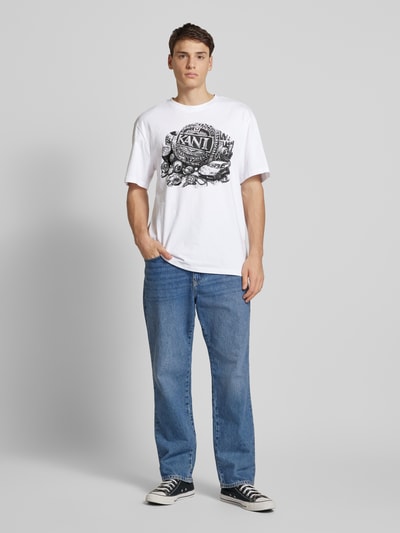 KARL KANI T-Shirt mit Label-Print Weiss 1