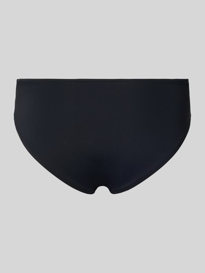 Produktfoto, Bikini-Slip mit Raffungen von Seafolly, schwarzer Material-Mix mit Stretch-Anteil, körpernaher Schnitt, glatte Textur.