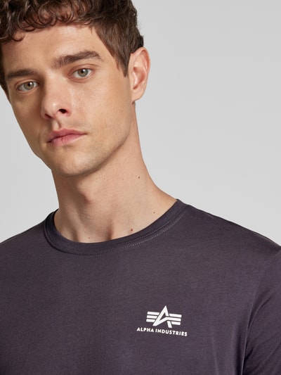 Alpha Industries T-Shirt mit Label-Print Dunkelgrau 3