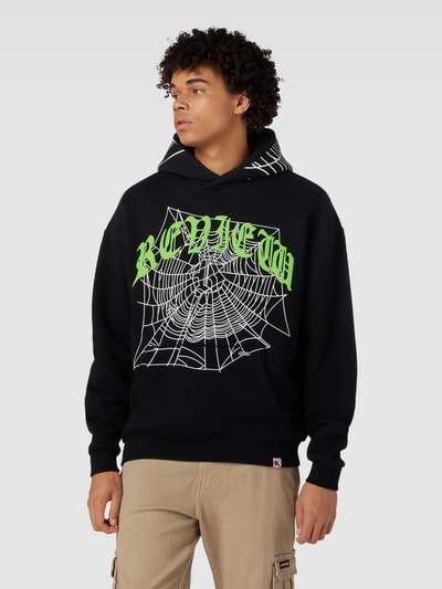 REVIEW Hoodie mit SPIDER Print Black 4