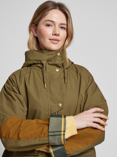 Barbour Jacke mit Label-Stitching Modell 'HAYLEY' Oliv 3