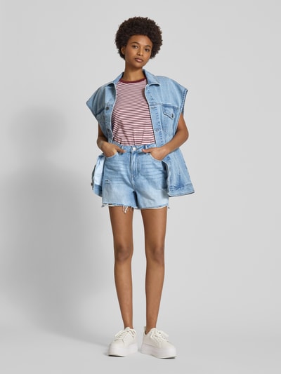 Pieces Regular fit korte broek van puur katoen, model 'SUMMER' Lichtblauw - 1