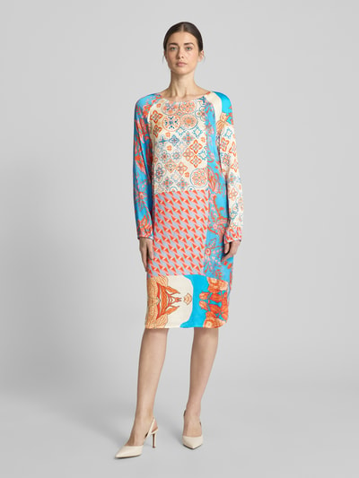 WHITE LABEL Knielanges Kleid mit Rundhalsausschnitt Orange 4