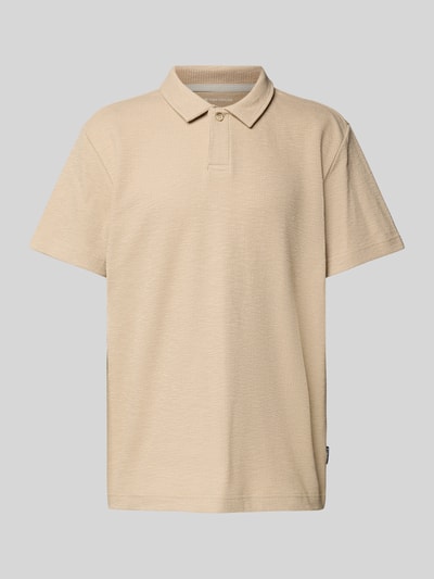 Tom Tailor Regular fit geribd poloshirt met stretch Beige - 2