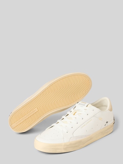 Produktfoto, Sneaker mit Logo-Detail Modell 'Deluxe' von Crime London, abgerundete Passform, Schnürverschluss, profilierte Sohle, Herren, creme und beige, Absatzhöhe 4 cm, Schafthöhe 9 cm, Schaftweite 9 cm