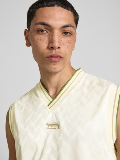 MAISON KITSUNÉ Relaxed Fit Tanktop mit V-Ausschnitt Weiss 3