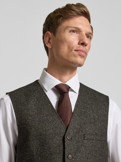 Carl Gross Wollen gilet met zijde model 'Wilson' Groen - 3