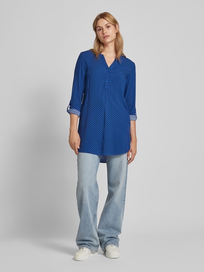 Christian Berg Woman Bluse mit feinem Allover-Muster Marine 1