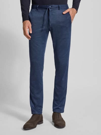 Zuitable Spodnie o kroju slim fit z wiązaniem model ‘SpartaFlex’ Granatowy 4