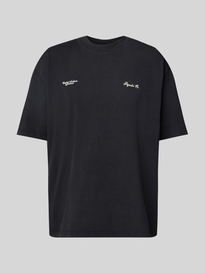 Pegador T-shirt o kroju oversized z nadrukiem z logo model ‘BROOKE’ Antracytowy 2