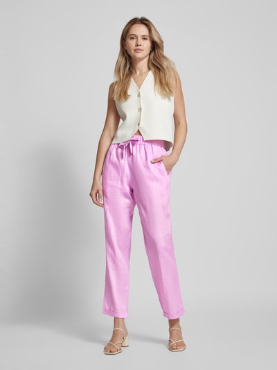 BOSS Orange Tapered fit stoffen broek met tunnelkoord, model 'Timpa' Roze - 1