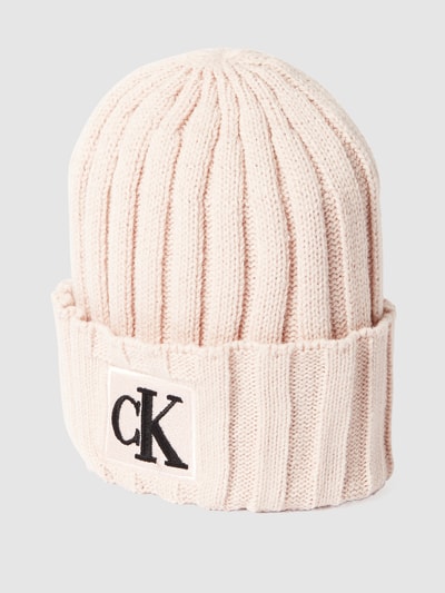 Calvin Klein Jeans Czapka beanie z wyhaftowanym logo Jasnoróżowy 1