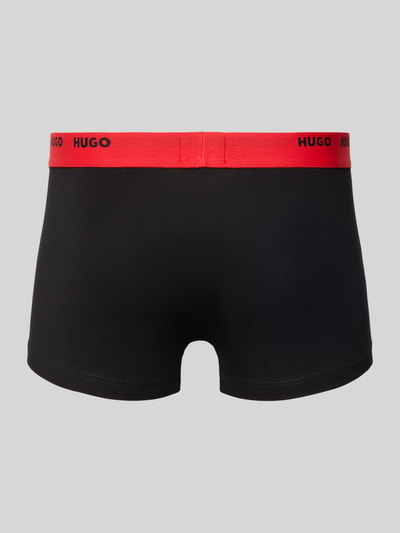 Produktfoto, Regular Fit Trunks aus im 3er-Pack von HUGO, Optik: Unifarben, Passform: Regular-Fit, Label-Schriftzug am elastischen Bund, Baumwoll-Mix, Bundweite Größe M: 35 cm.