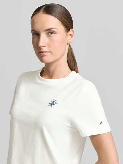 Tommy Hilfiger Regular Fit T-Shirt aus Baumwoll-Mix Ecru 3