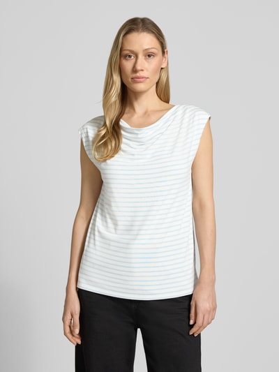 s.Oliver BLACK LABEL Loose Fit T-Shirt aus Viskose-Mix Hellblau 4