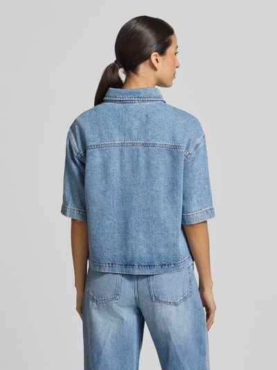 Marc O'Polo Regular Fit Jeansbluse aus Lyocell-Mix mit Leinen und Baumwoll-Anteil Ocean Melange 5