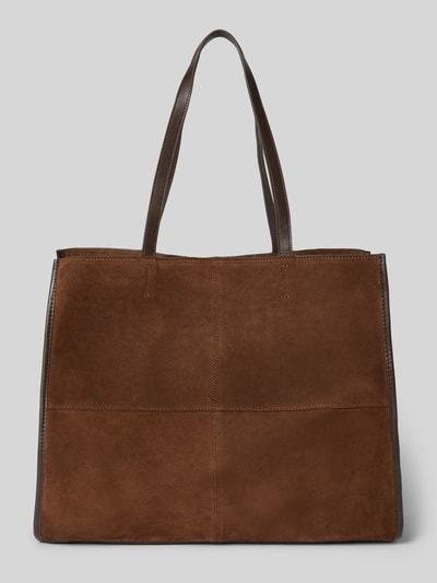 MANGO Tote Bag aus echtem Leder Dunkelbraun 2
