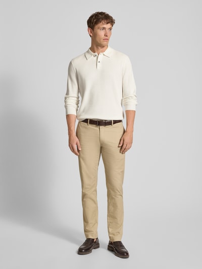 Christian Berg Men Slim Fit Poloshirt mit Knopfleiste Offwhite 1