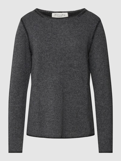 Christian Berg Woman Strickpullover mit Seitenschlitze Anthrazit meliert 2