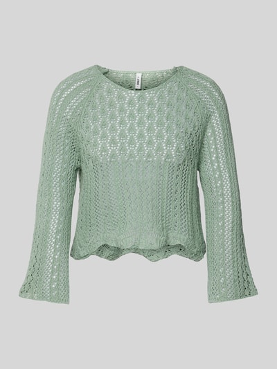 Only Cropped Strickpullover mit Baumwoll-Anteil Modell 'NOLA' Schilf 2