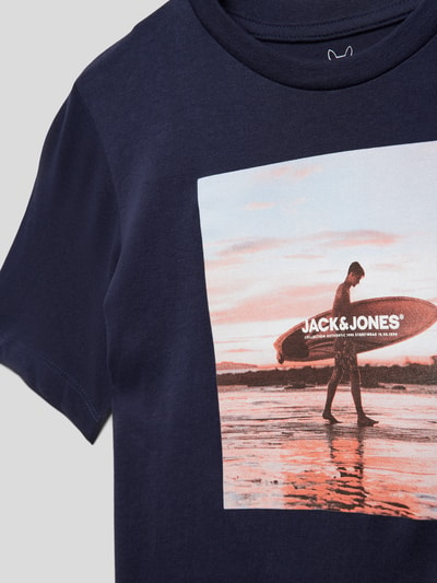 Jack & Jones T-Shirt mit Motiv-Print Modell 'GEM' Marine 2