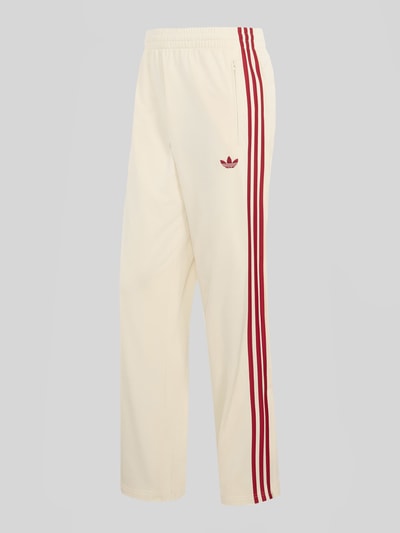 Produktfoto, Sweathose mit Kontraststreifen Modell 'FIREBIRD TT' von adidas Originals in Creme mit roten Streifen und glatter Textur, Herren Sweathose von adidas Originals
