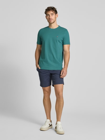 Christian Berg Men T-shirt met labelstitching Metallic groen - 1