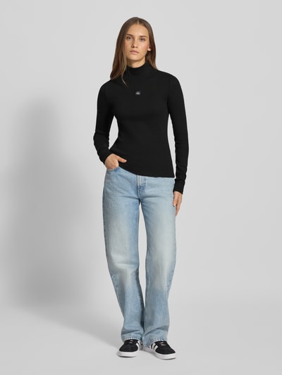 Calvin Klein Jeans Shirt met lange mouwen en opstaande kraag Zwart - 1