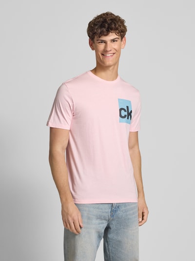 Calvin Klein Jeans T-shirt met labelprint Roze - 4