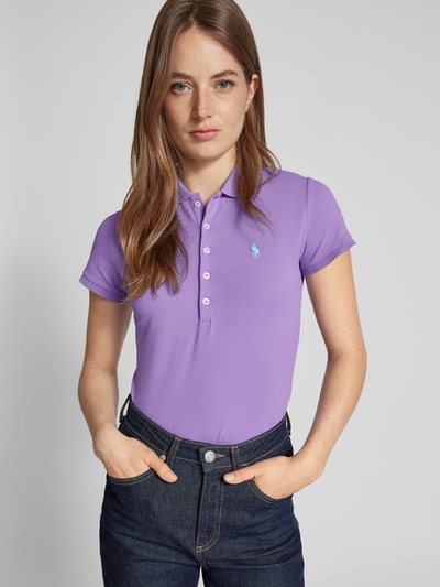 Polo Ralph Lauren Poloshirt mit Label-Stitching Modell 'JULIE' Lila 3