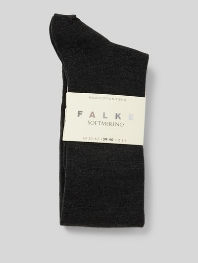 Falke Socken mit Label-Stitching Anthrazit Melange 3