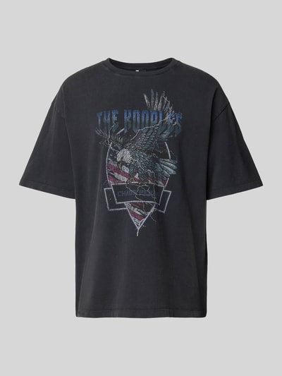 THE KOOPLES T-shirt z nadrukiem z logo Czarny 2