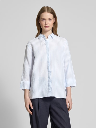 Brax Regular Fit Leinenbluse mit 3/4-Arm Modell 'Vickie' Hellblau 4