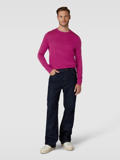 Christian Berg Men Pullover aus Woll-Mix Pink Melange 1