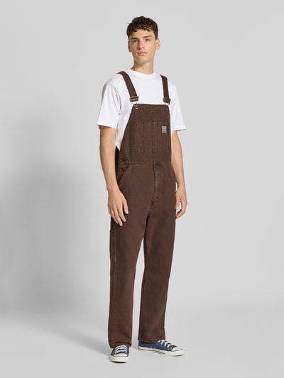 Levi's® Ogrodniczki z wpuszczanymi kieszeniami i naszywką z logo Ciemnobrązowy 1