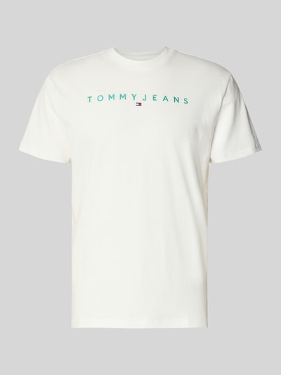 Produktfoto, Regular Fit T-Shirt aus reiner Baumwolle von Tommy Jeans mit Optik: Unifarben, Label-Stitching, Logo-Stitching, Rundhals, Kurzarm.