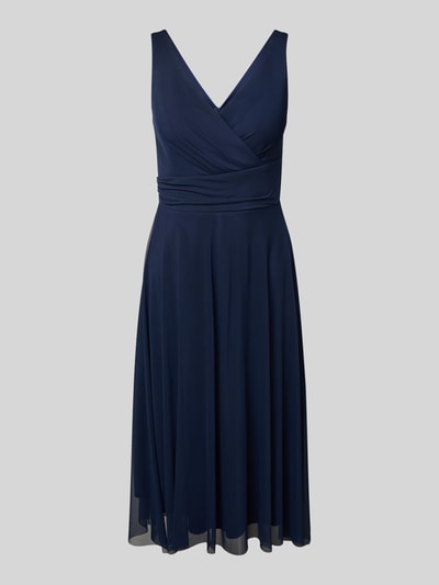 TROYDEN COLLECTION Cocktailkleid mit V-Ausschnitt Dunkelblau 2