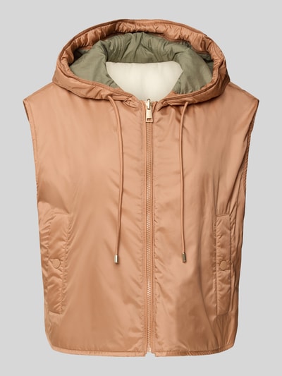 Weekend Max Mara Boxy Fit Weste mit seitlichen Knopfleisten Modell 'LEVANTE' Khaki 2