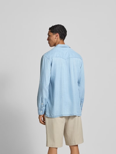 Officine Générale Relaxed Fit Jeanshemd aus reinem Lyocell Hellblau 5