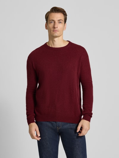 American Vintage Slim Fit Strickpullover aus Cashmere Blend Modell 'RAXOW' Bordeaux 4