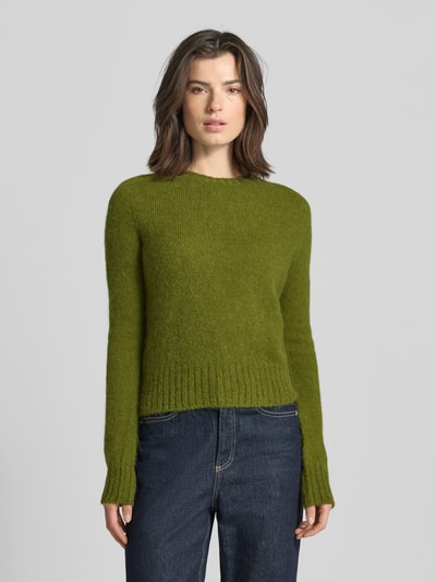 Drykorn Strickpullover mit gerippten Abschlüssen Gruen Melange 4