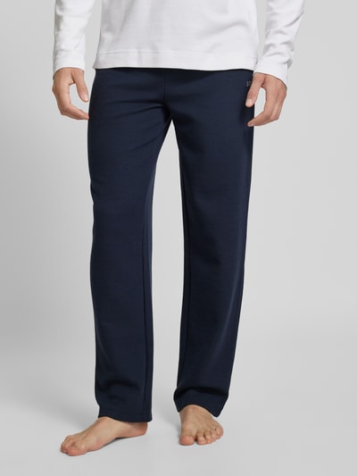 BOSS Regular fit sweatpants met structuurmotief Marineblauw - 4