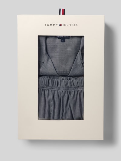 Produktfoto, Relaxed Fit Pyjama uit puur katoen Model 'HERRINGBONE' van Tommy Hilfiger met all-over visgraatmotief en logostitching.