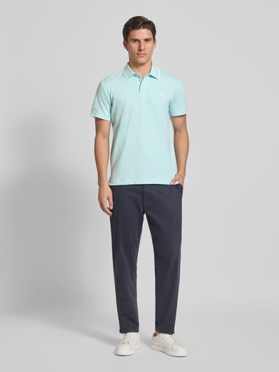 Tom Tailor Regular Fit Poloshirt aus Baumwoll-Mix Hellgruen Melange 1
