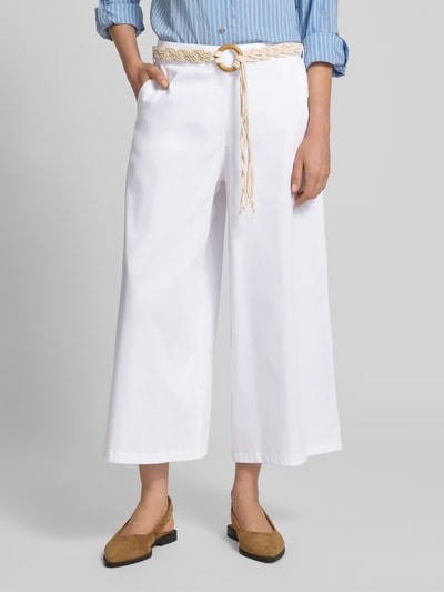 MORE & MORE Culotte mit elastischem Bund und Gürtel Weiss 4