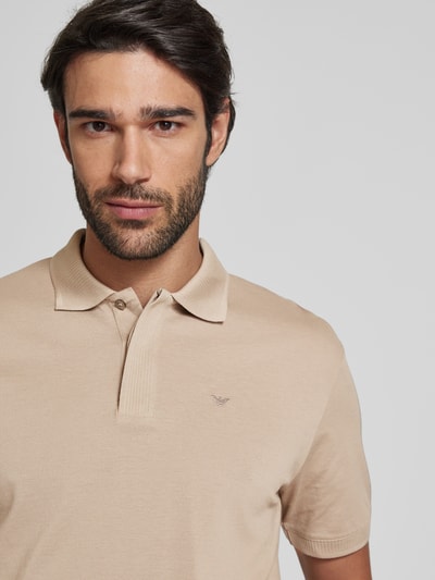 Emporio Armani Poloshirt mit Label-Stitching Taupe 3