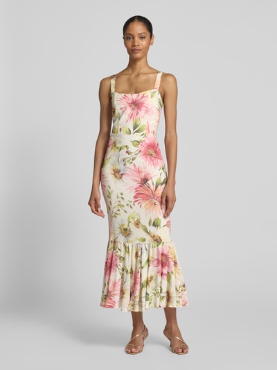 Guess Maxikleid mit Karree-Ausschnitt Modell 'FLEUR' Ecru 4